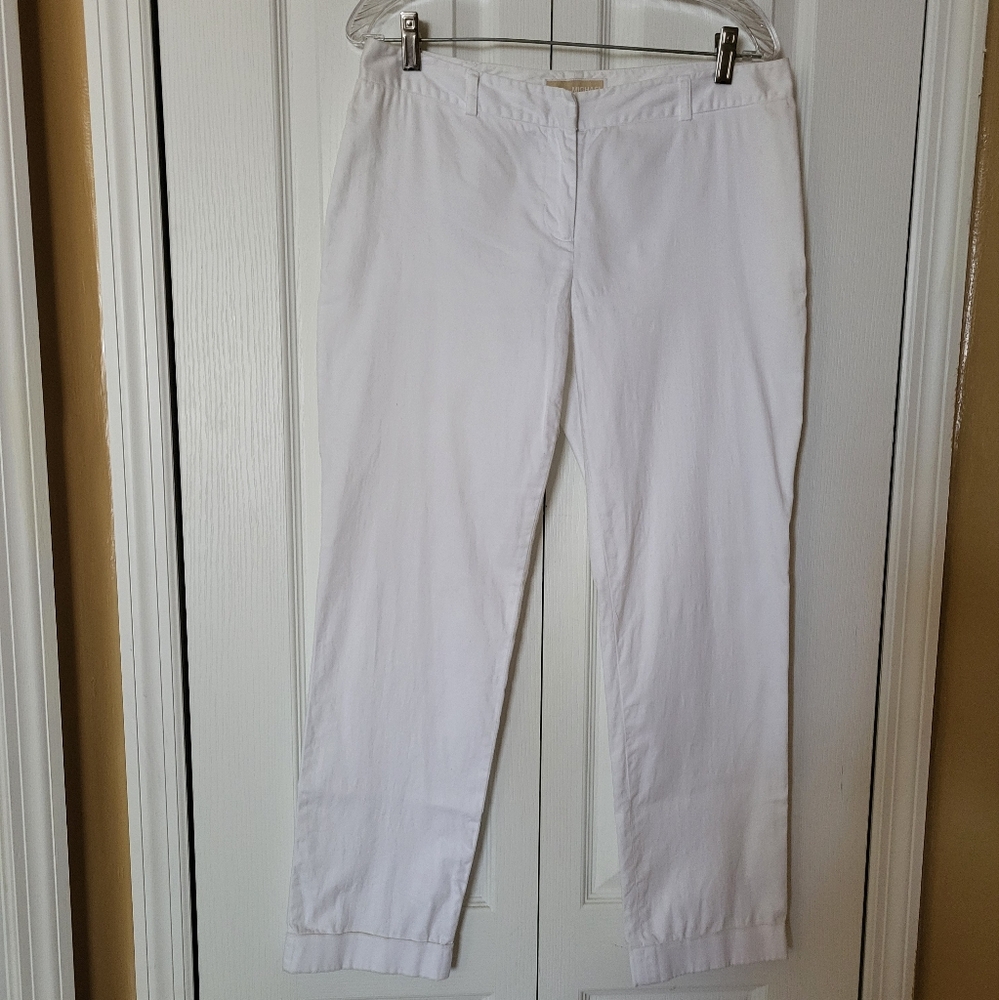 White Straight-Leg Pants By Michael Kors